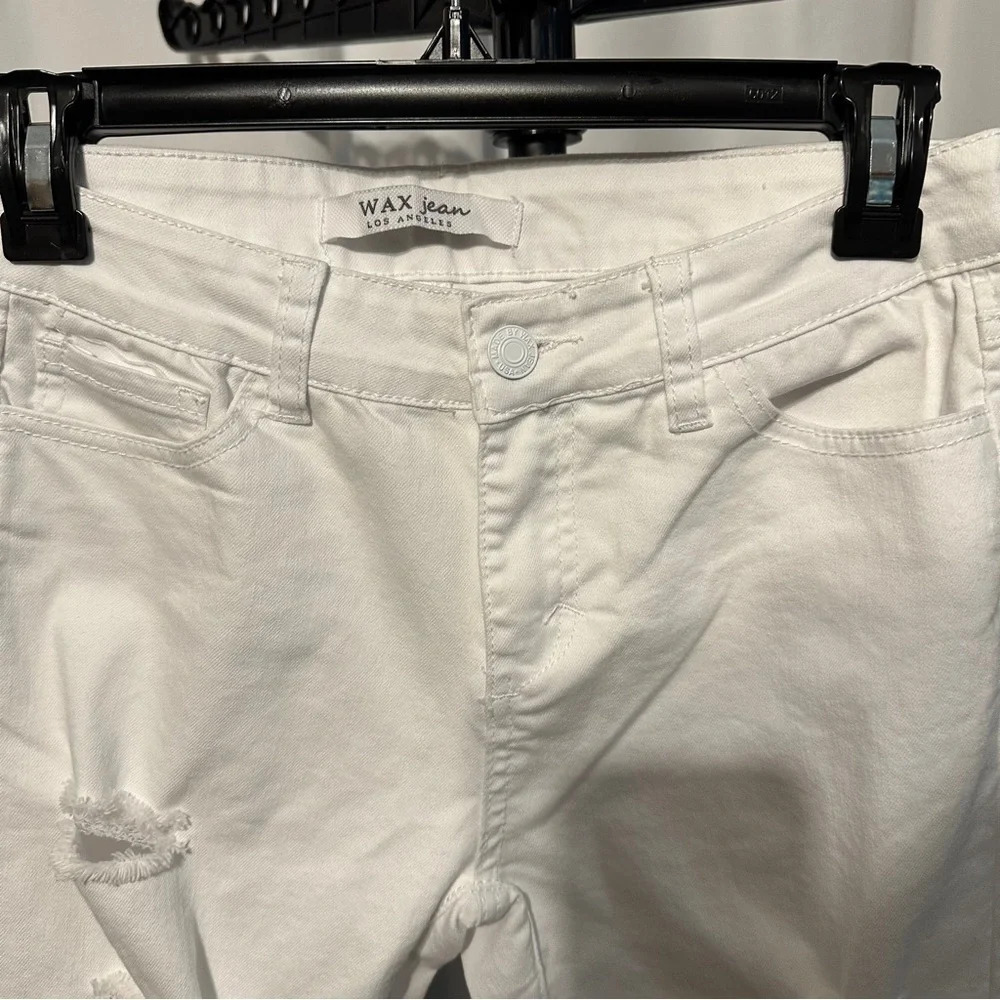 WAX Jean Los Angeles Women's White Distressed Skinny Jeans Size M 9 - Picture 7 of 14